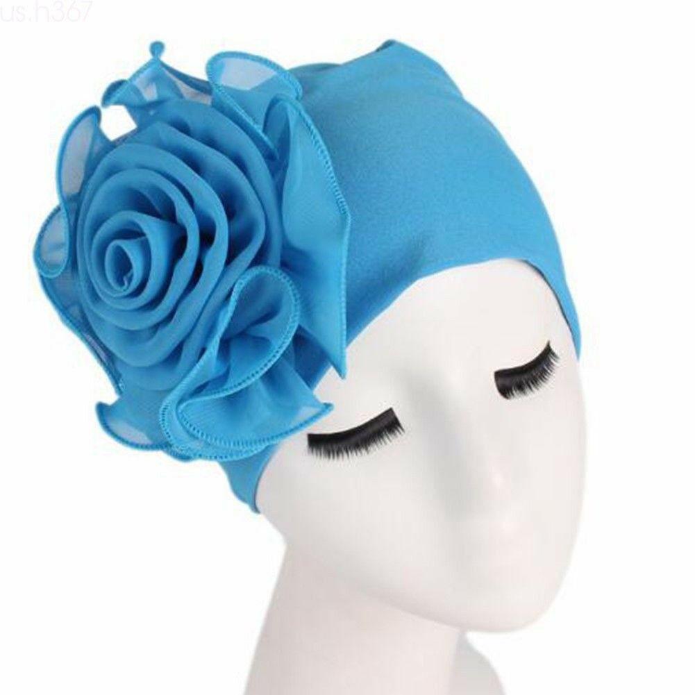 Womens Hair Loss Head Scarf Turban Cap Big Flower Muslim Cancer Chemo Hat Cover