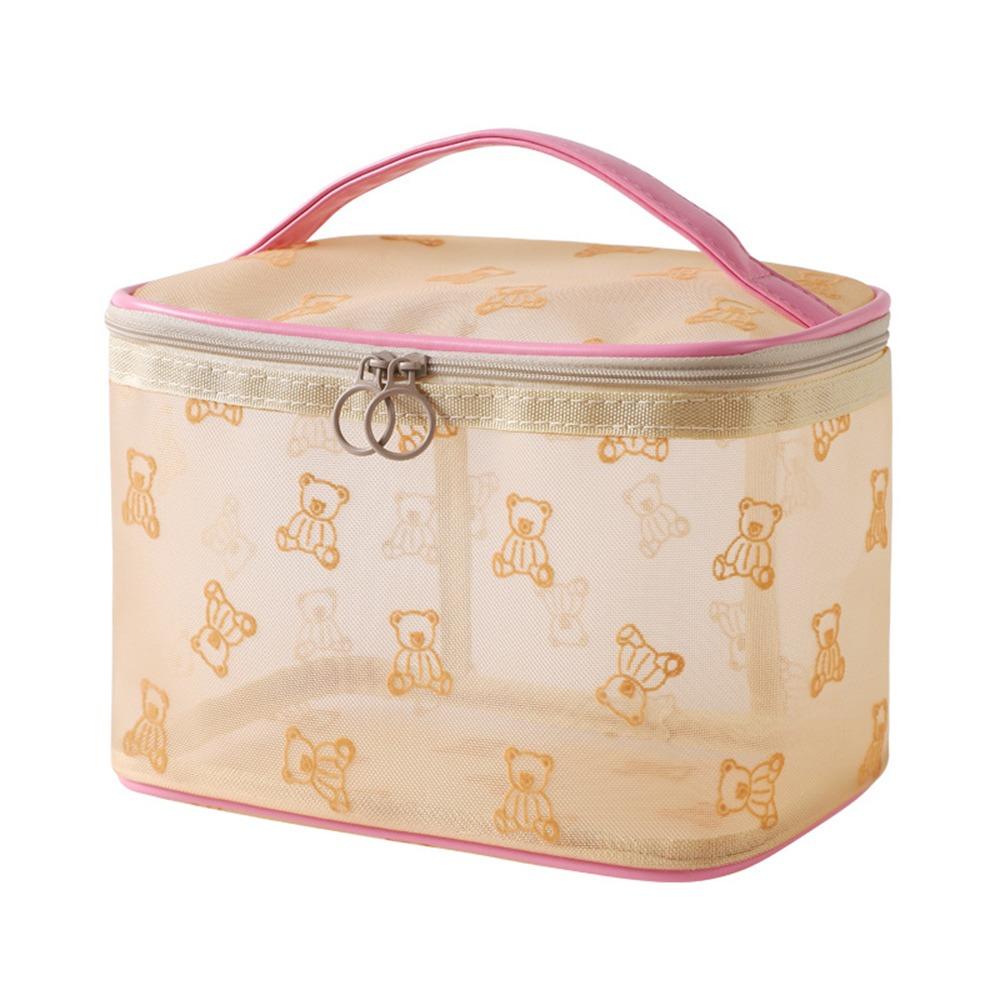 Large Capacity Mesh Cosmetic Bags INS Toiletries Storage Pouch Simple Visible Wash Handbag  Camping