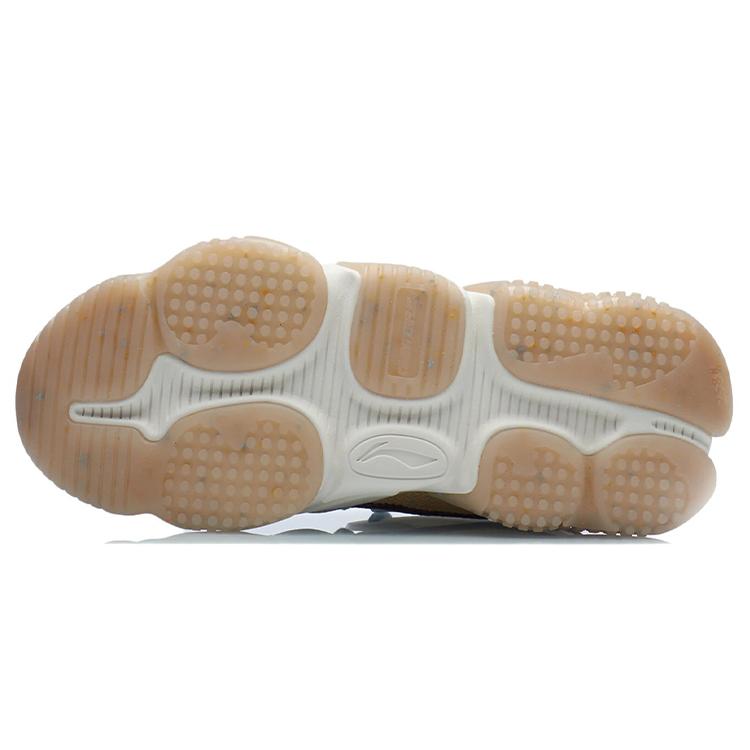 New LINING CF Casual Shoes Women's Low Top Pearl White/Silver Fish Gray/Light Ochre Yellow AGLR172-3