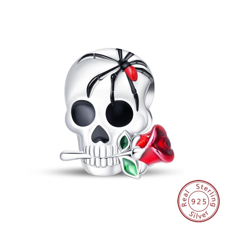 Copper Halloween Luminous Skull Little Elf Spider Bat Charms Beads Fit Qikaola Original Bracelets Diy Jewelry