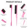 9PCS Hair Styling Comb Set Teasing Hair Brush Triple Teasing Combs Rat Tail Combs Edge Brush Hair Clips Barber Hairdressing Tool
