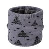 Women's Red Woolen Christmas Tree Fleece-lined Knitted Snood Scarf & Neck Warmer