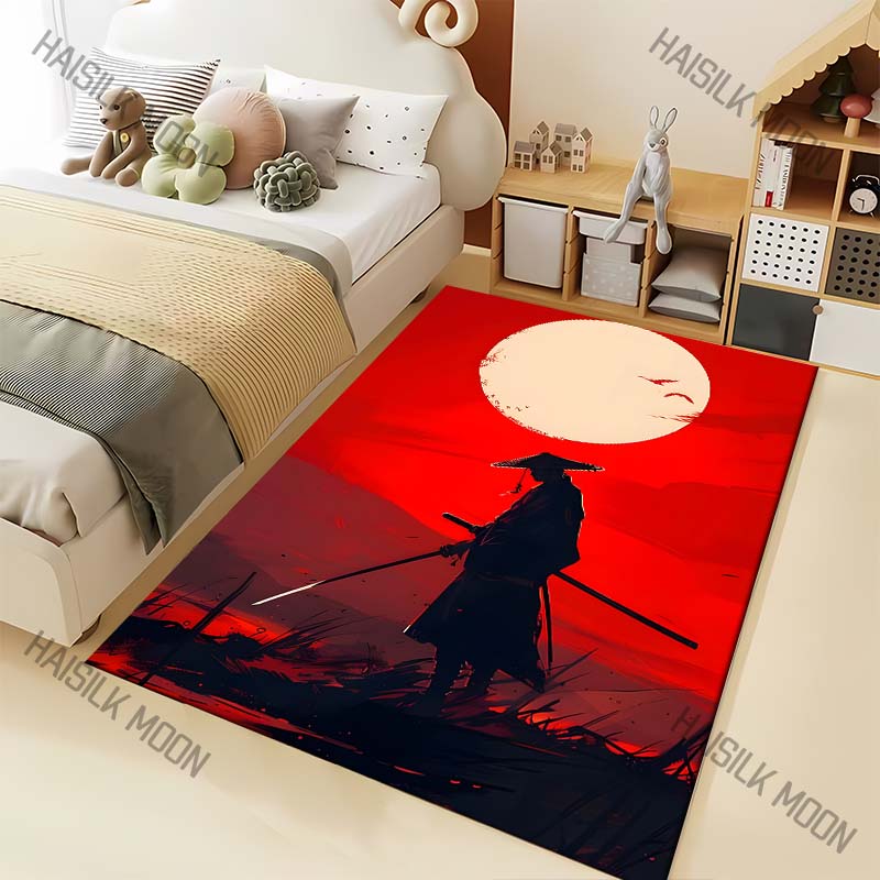 

Japanese Bushido Carpet for Living Room Bedroom Bedside Floor Mat Sofa Table Area Rugs Home Decor Large Size Luxury Gift 40x60cm
