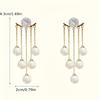 1 Pair of Elegant Long Tassel Earrings for Women Golden Alloy with Embellishment Perfect for Daily Wear or Party Occasions