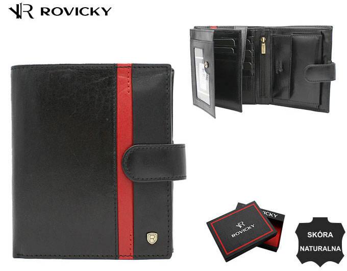 Large Leather Men's Wallet with Snap Closure - Rovicky