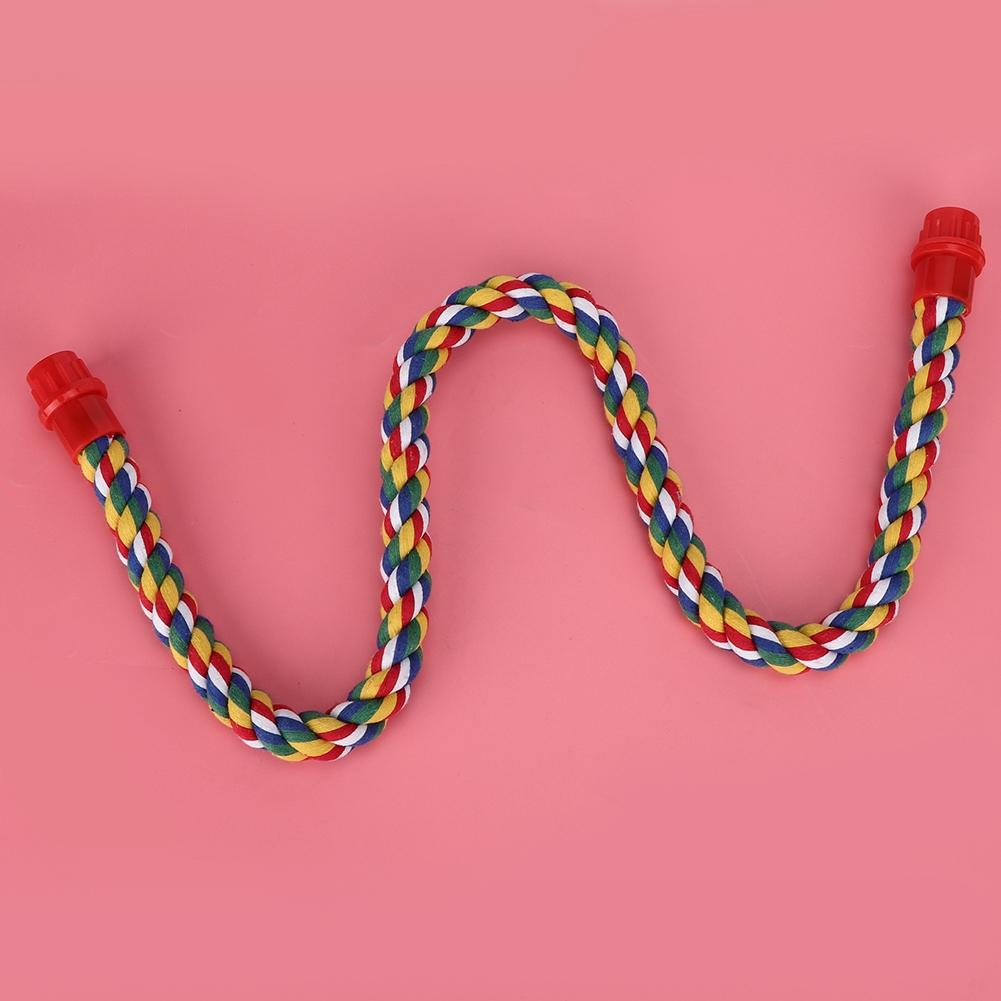 Colorful Hanging Cotton Rope Bird Standing Frame Comfortable Parrot Chewing Climbing Grinding Rod