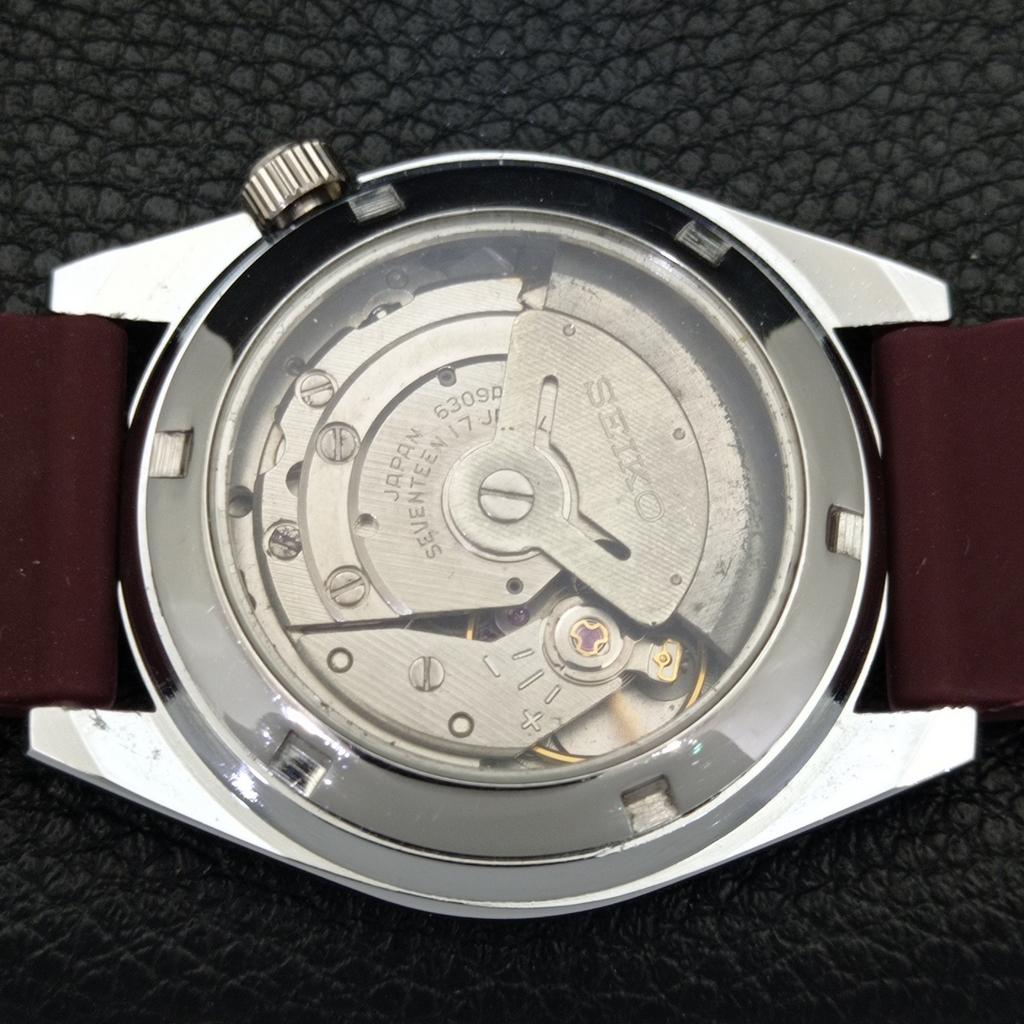 REFURBISHED SEIKO 5 AUTOMATIC 6309A VINTAGE JAPAN MENS RED DIAL WATCH a441096-4 Sk-a441096