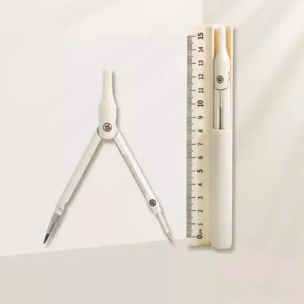 3-in-1 Drawing Ruler Dual-purpose Compass Ruler Set Office Accessories Compass Pen  Drawing Tools