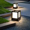 Modern Outdoor Solar Post Light LED Column Lamp IP54 Waterproof Square Lantern Pillar Light Garden Patio Landscape Bollard Light