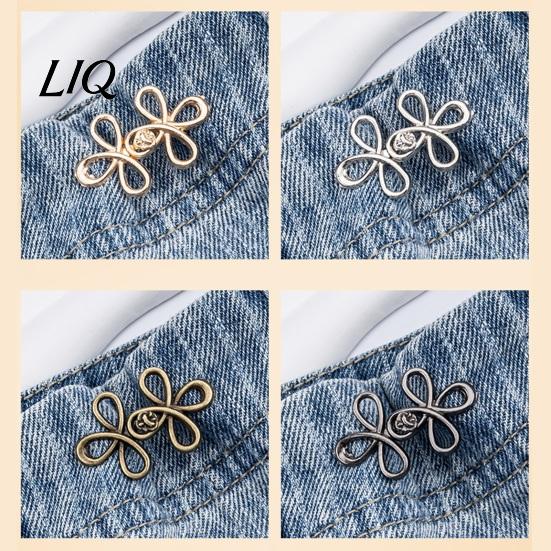 Loose Pants Waist Tightener Six-Leaf Button, Detachable Jeans Button Pin, Adjuster No Sewing Required Buckle Clothing Accessories Nail