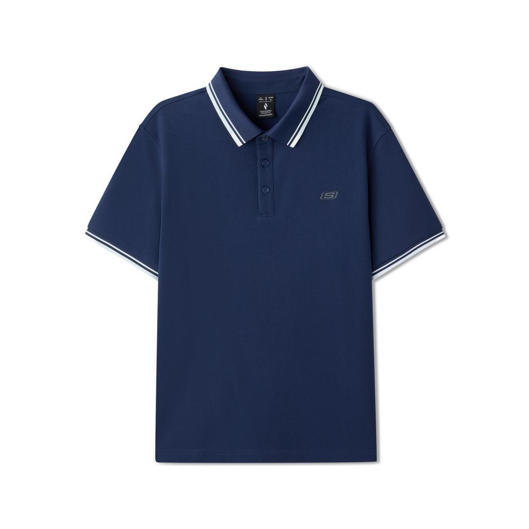 Skechers Printed Elastic Comfortable Polo Shirt Men tops L126M009-02MZ S