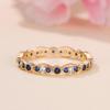 Golden Treasure Blue Diamond Edge White Diamond Ring, Popular Women's Ring