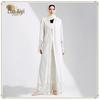 White Lace & Pearl Dubai Cardigan with Belt - Middle Eastern Dress