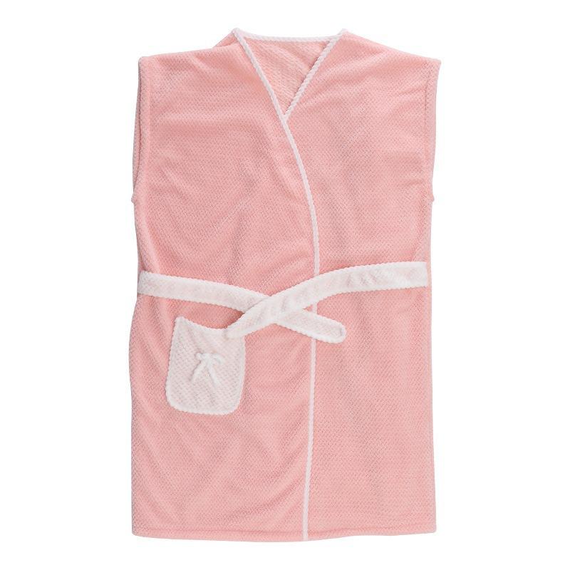 Soft Coral Fleece Casual Bathrobe Absorbent Pineapple Grid Tied Bath Towel Women's Bath Skirt