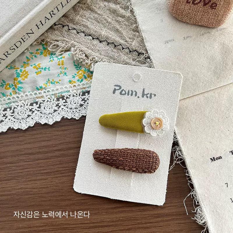 Plaid & Solid Color Korean Hair Bows - Girls' BB Clips and Hairpins