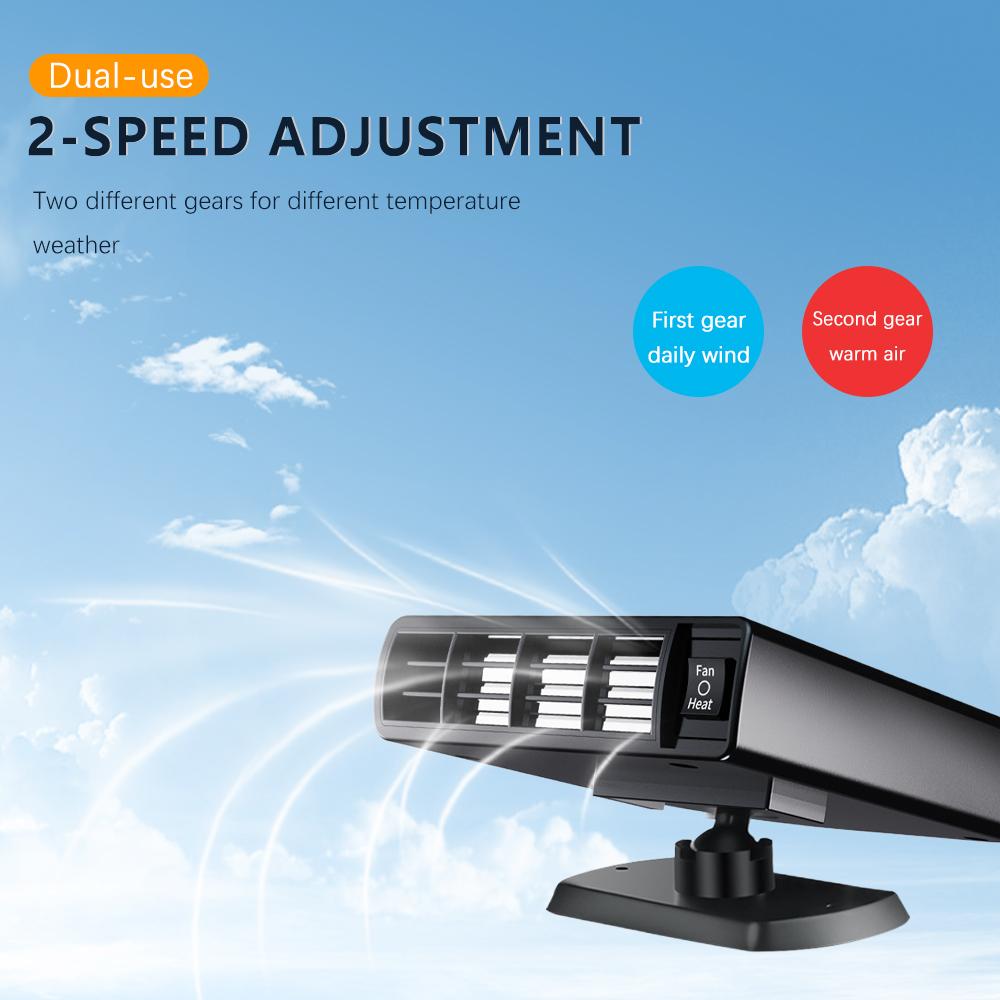Portable Car Heater Windshield Car Heater Fast Heating Defrost Defogger Windscreen Fan Low Noise 12V/24V