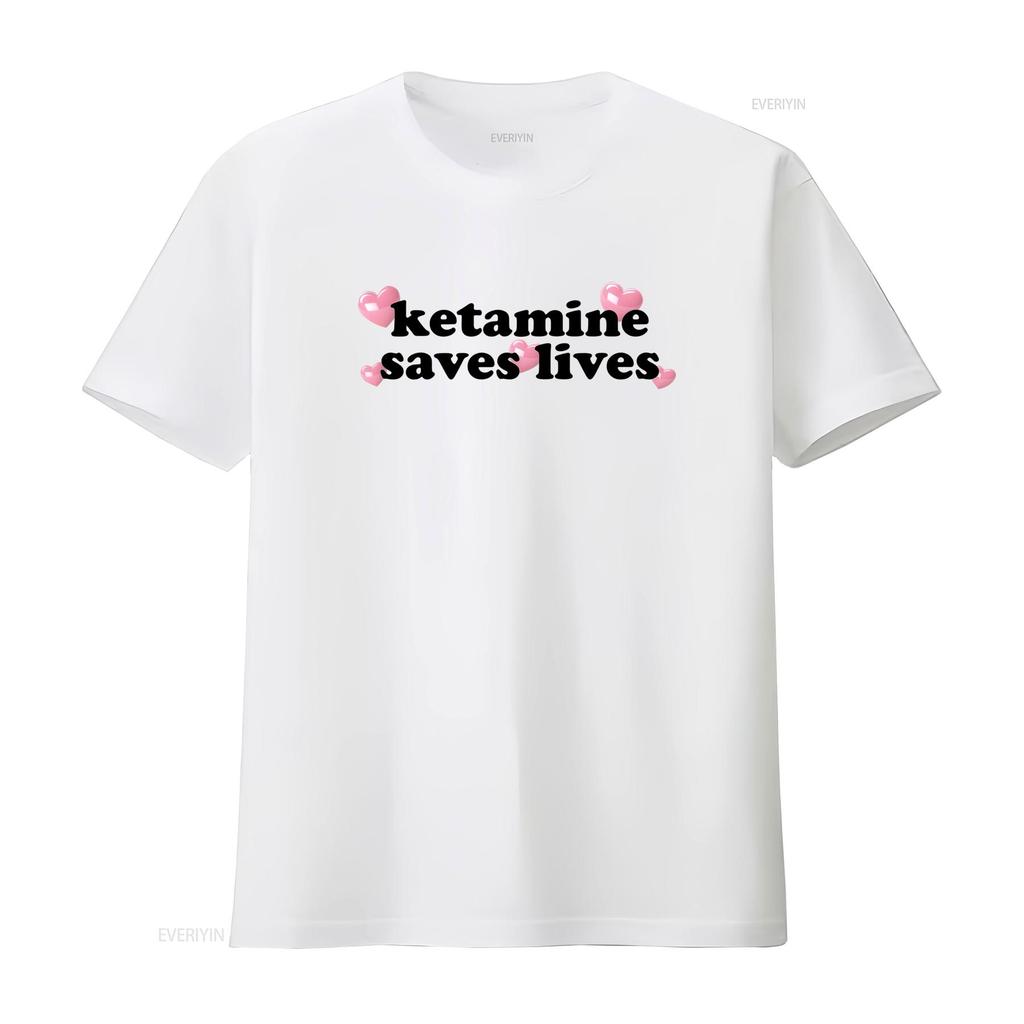 Ketamine Saves Lives T Shirt Perfect for EDM Rave Memes and More Vintage Washed Soft Stretched Unisex Top For Everyday Wear