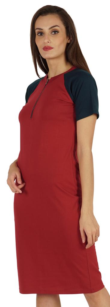 Inkmeso Solid Short Raglan Sleeves Dress For Women  s Summer Casual Sporty Bodycon T-Shirt