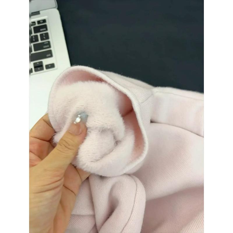 Autumn and Winter Thickened Warm Integrated Fleece Sweater Women's Semi-turtleneck Inner Knitted Bottoming Shirt Simple Versatile Top