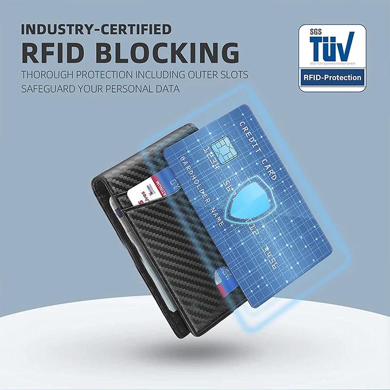Rfid Airtag Wallets Carbon Fiber Credit Card Holder Bifold Money Bag Id Bank Cardholder Slim Air Tag Wallet for Men Carteiras
