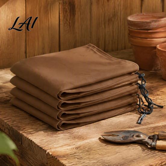 Reusable Non-woven Garden Fabric Plant Winter Protection Cover Frost Cloth with Drawstring Freeze Cold Resistant Yard Cover Bag for Outdoor