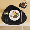 1/4/6 Sets Black Table Placemats and Coasters Oval Shaped Table Mats Pad Kitchen Accessories Place mat for Indoor  Outdoor