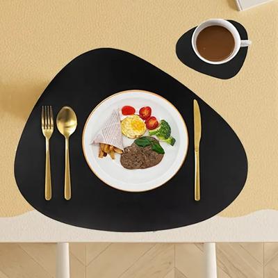 1/4/6 Sets Schwarze Tischsets und Untersetzer Ovalförmige Tischmatten Pad Küchenzubehör Platzset für Innen und Außen