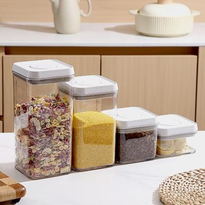Contenedor de Alimentos Hermético con Tapa Pop Apilable Organizador de Despensa de Cocina Apertura con un Botón Contenedor para Harina Azúcar para Cereales Harina de Arroz Pasta Snacks