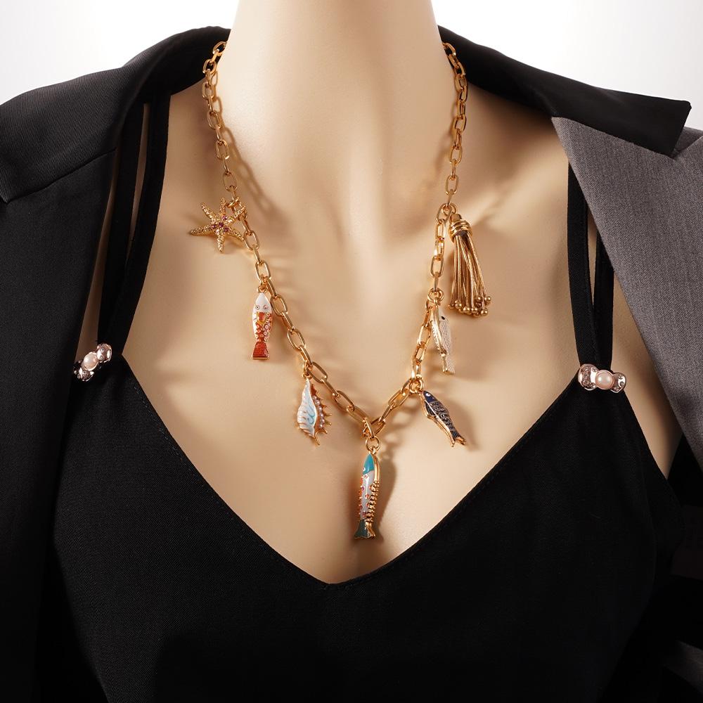 

Exaggerated Bohemian Hip Hop Irregular Resin Beaded Necklace for Women Pull adjustable Party Wedding Women Accessories