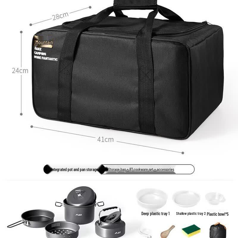 Beishan Wolf Outdoor Picnic & Camping Cookware Set 4-Piece Set + Accessories