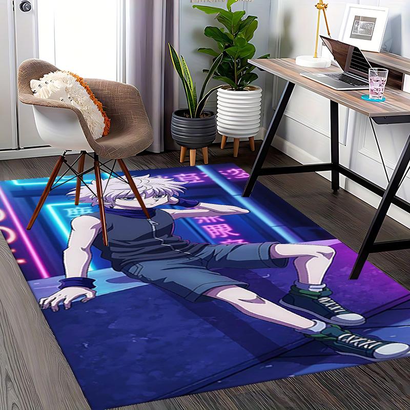 1pc Hunter X Hunter Killua Anime Cartoon Design Office Chair Mat Non-Slip Carpet Suitable for Home Decor Living Room Bedroom Game Room Gift All Season