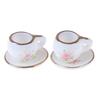8Pcs 1/12 Dollhouse Miniature Dining Ware Porcelain Tea Set Dish Cups