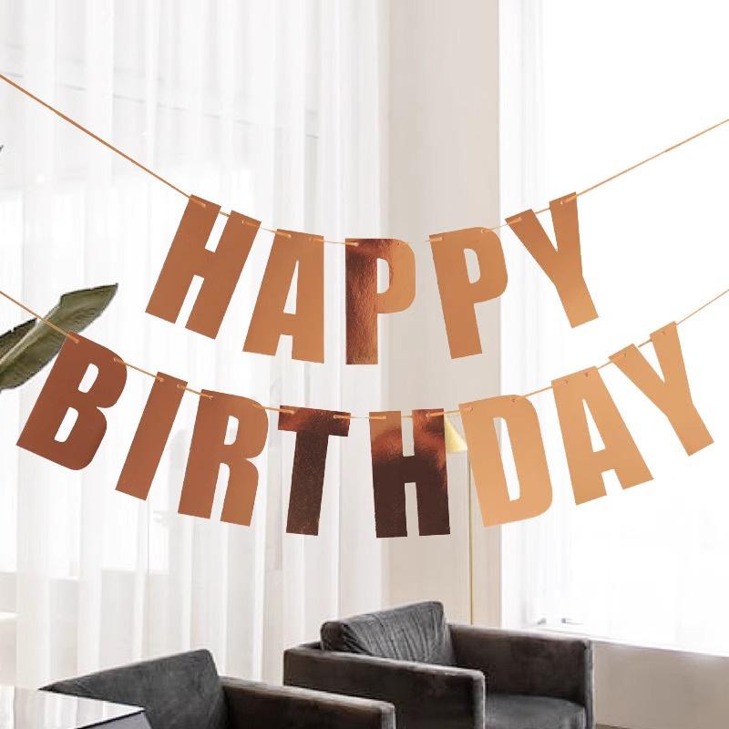 Creative Laser Birthday Flag Decoration Party Supplies Alphabet Happy Birthday Banner Bunting