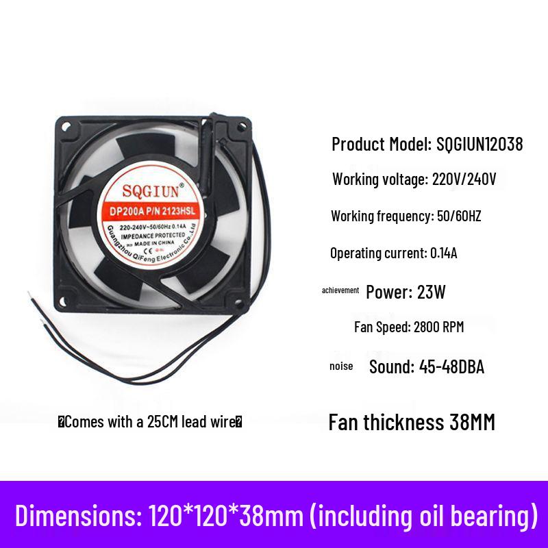 Silent 220V Industrial Cabinet Cooling Fan for Soldering and Welding Fume Extraction