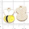 Set of 20 Yellow Enamel Bee and Beehive Pendants for DIY Bracelets and Necklaces