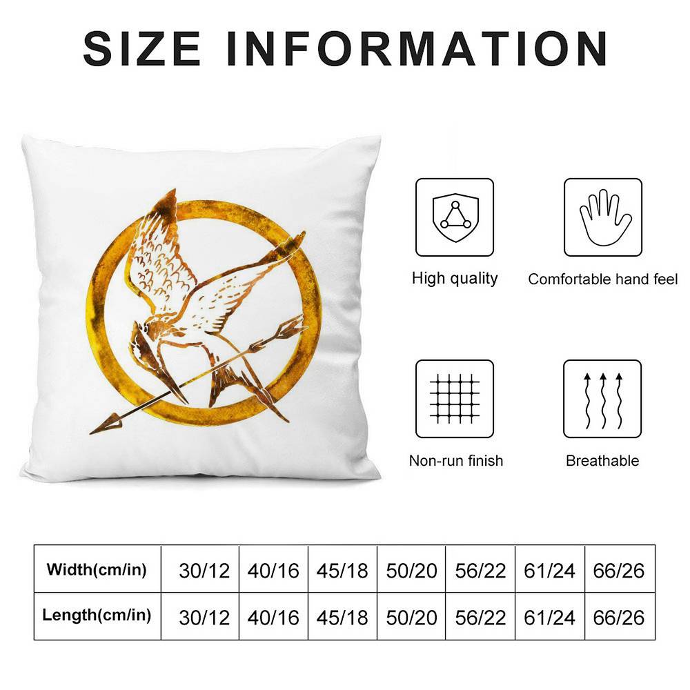 The H-Hunger Games Pillow Case Plush Fabric Soft Double Sided Print Sofa Cushion Cover Throw Pillow Covers