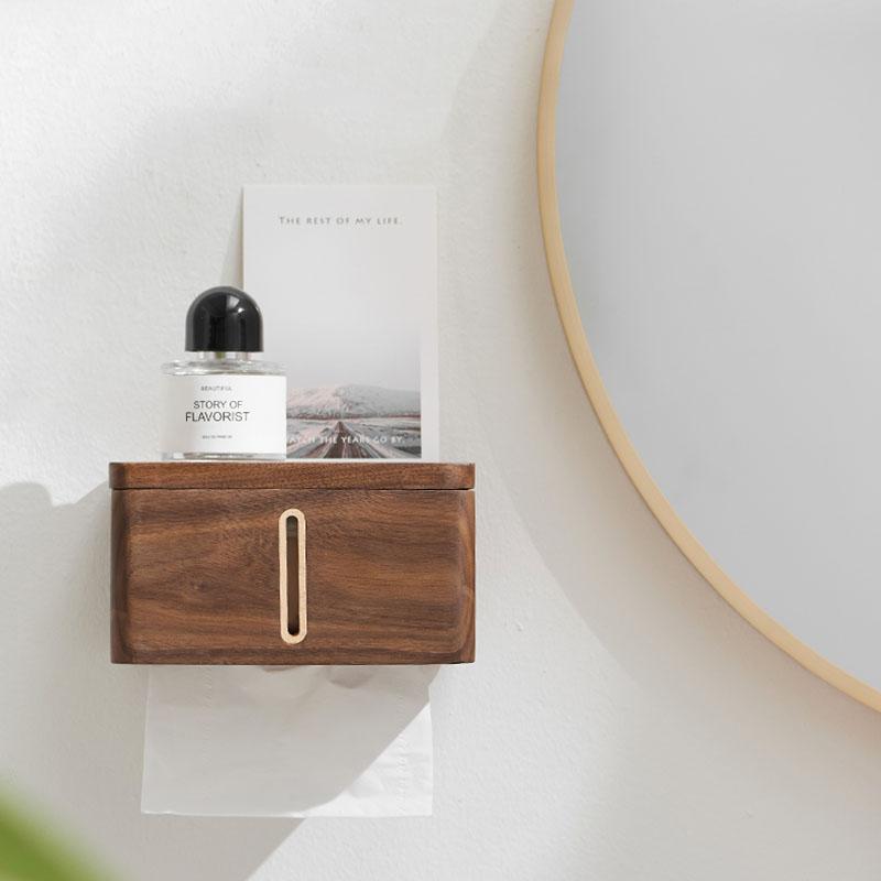 

Ореховый держатель для бумаги для ванной комнаты Держатель для телефона для ванной комнаты с полкой Коробка-подставка для салфеток Подставка Держатель для туалетной бумаги