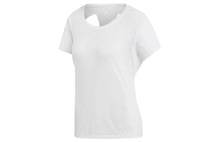 

Adidas T Shirts Women s White Crew Neck Moderate Straight Fit DQ3142 L