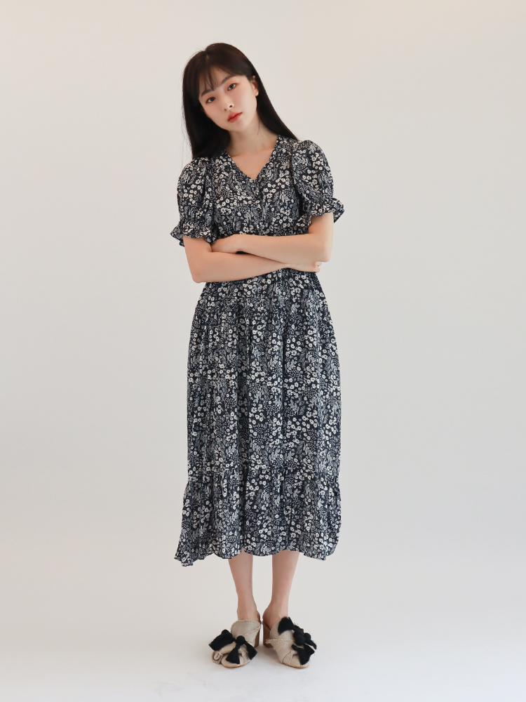 MONTEETH Dream Dress Floral Navy