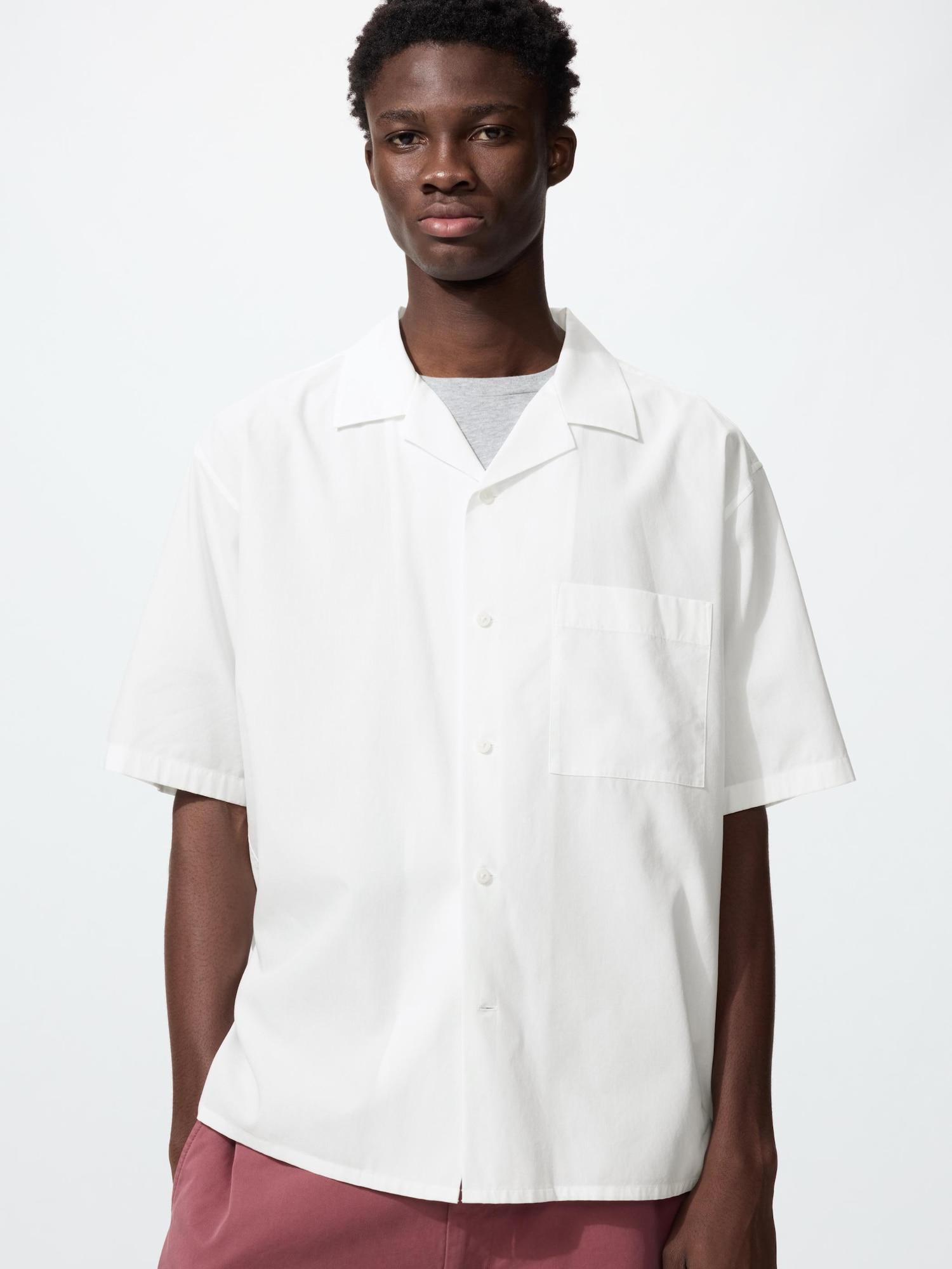 

Рубашка Uniqlo Japan с открытым воротником 00 WHITE/XS