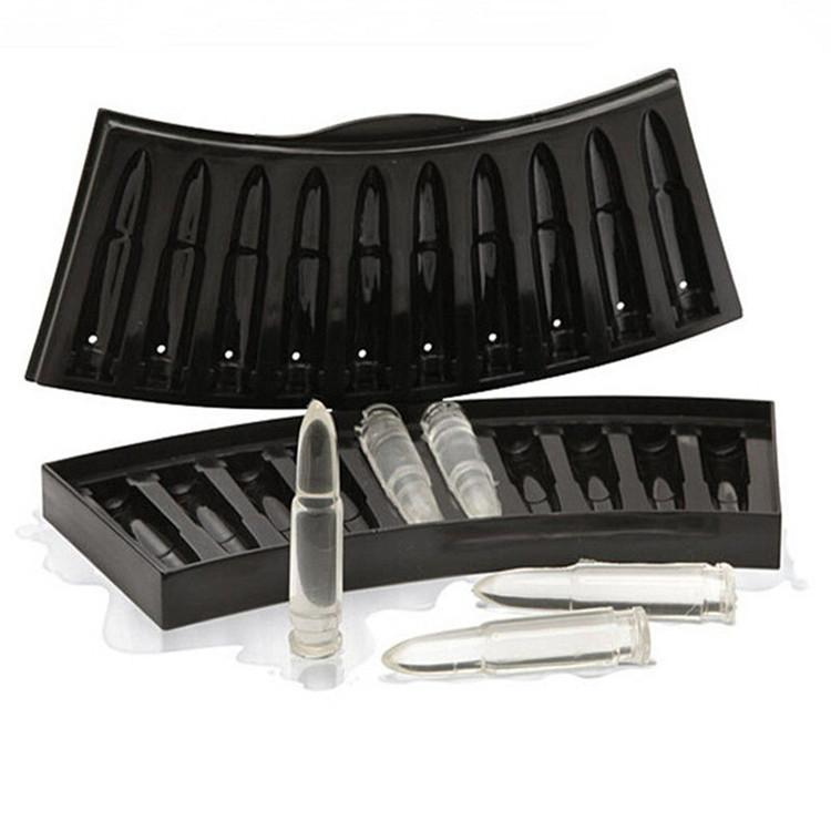 Creative Bullet Ice Grid Ice Mold Handgun and Bullet Ice Cube Trays Ice Molds for Whiskey Cocktails Ice Cubes Chocolates