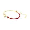 SNAKE Snake Pattern Pearl Decoration Bracelet Women's Gold/Red 5714850