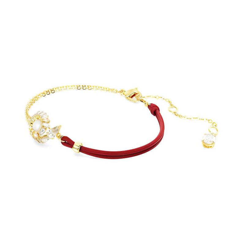Swarovski SNAKE Snake Pattern Pearl Decoration Bracelet Women's Gold/Red 5714850