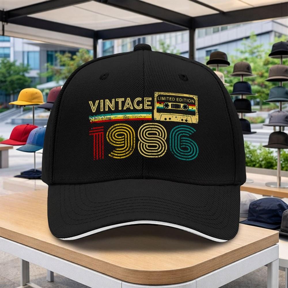 Vintage 1986 Kassette Limitierte Auflage Baseballkappe Verstellbar Baumwolle Street Style Hut