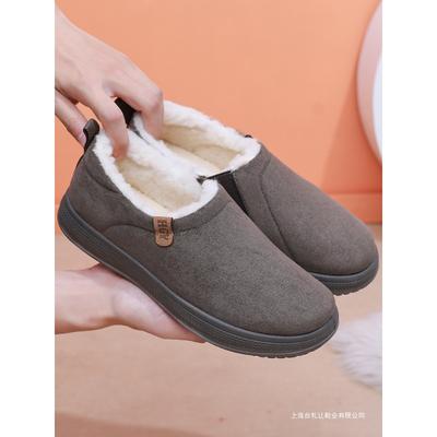 Snow Boots Men's New Winter Velvet Thickened Fur Integrated Men's Cotton Shoes Wool Warm Bread Shoes