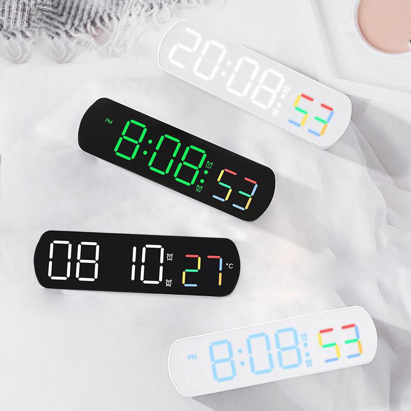 Creative LED Alarm Clock with Mult-Function: Displays Time, Temperature, Countdown, and Second Jump - Simple Design for Bedside (Model 6639)