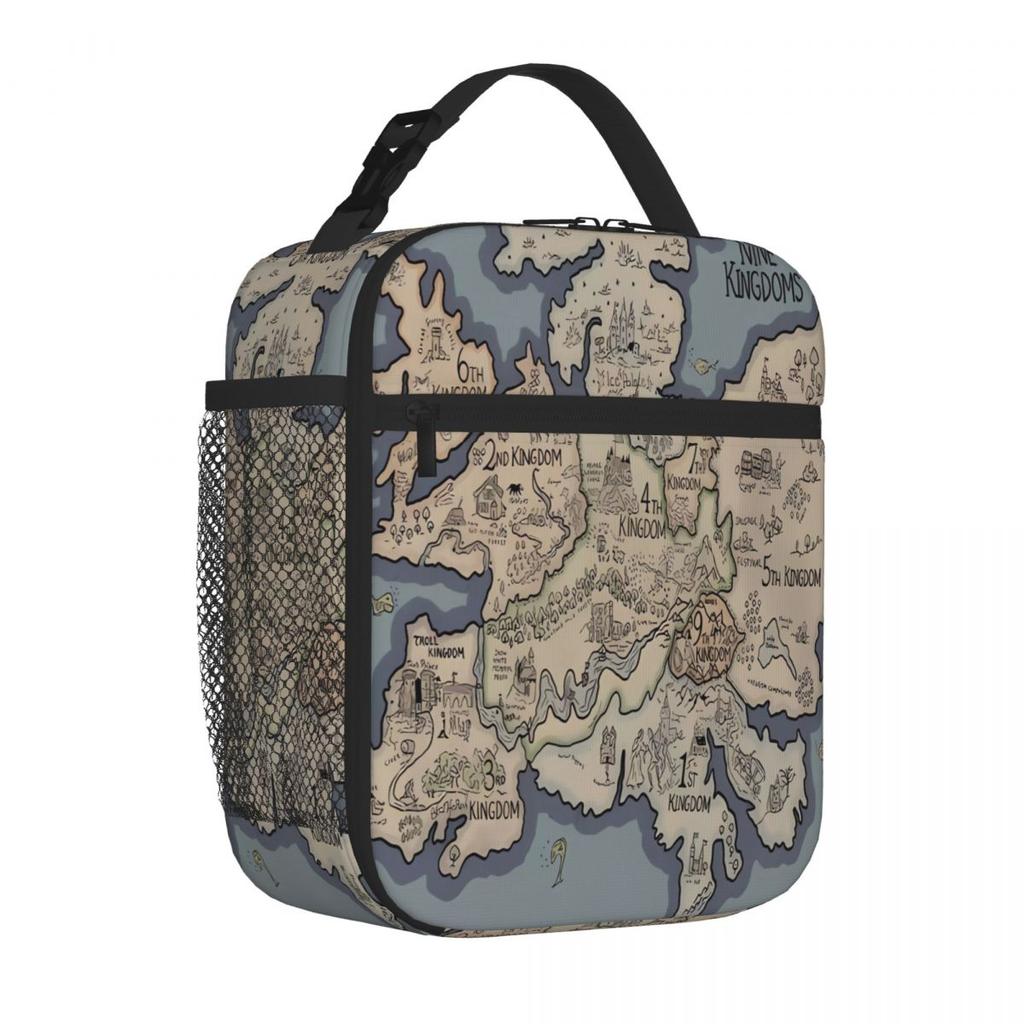 Bestselling The 10th Kingdom Map Mens Style Student Lunch Bag Train Ride Bento Bag