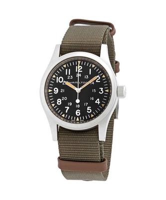 Reloj para hombre Khaki Field Green con correa de nailon y esfera negra mecánica H69439931