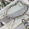 Street Hip Hop Punk Style Splicing Pearl Necklace Female Niche Design Sense Versatile Dancing Collarbone Chain