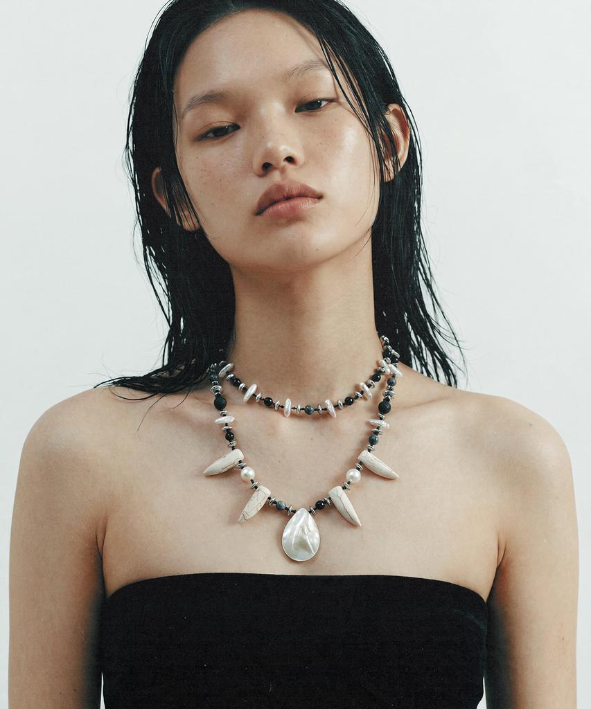 Rubati Aira Hematite Stone Necklace_Black
